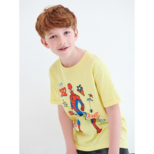 Reserved - T-shirt z nadrukiem Spider-Man - Żółty Reserved 140 Reserved