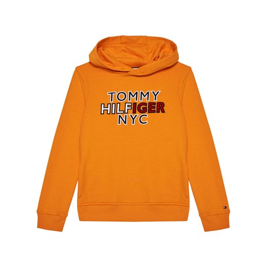 TOMMY HILFIGER Bluza Th Nyc Graphic Hoodie KB0KB05808 D Pomarańczowy Regular Fit Tommy Hilfiger 16Y MODIVO okazja