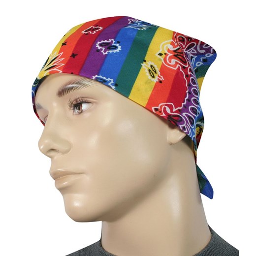 Bandamka w Tęczowe Paski, Paisley, Bandana, 100% Bawełna, Chusta Ochronna na Twarz -ALTIES BDMKALTS0012 Alties JegoSzafa.pl
