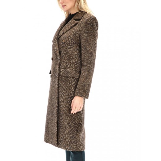 Dwurzędowy płaszcz w zwierzęcy wzór Rino & Pelle LOYCE.700W20 Rino & Pelle 46 okazyjna cena Eye For Fashion