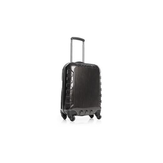 Mała walizka kabinowa na 4 kółkach PCFX srebrna royal-point czarny duży