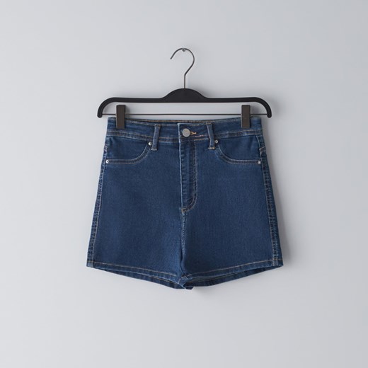 Cropp - Jeansowe szorty high waist - Niebieski Cropp 36 okazja Cropp