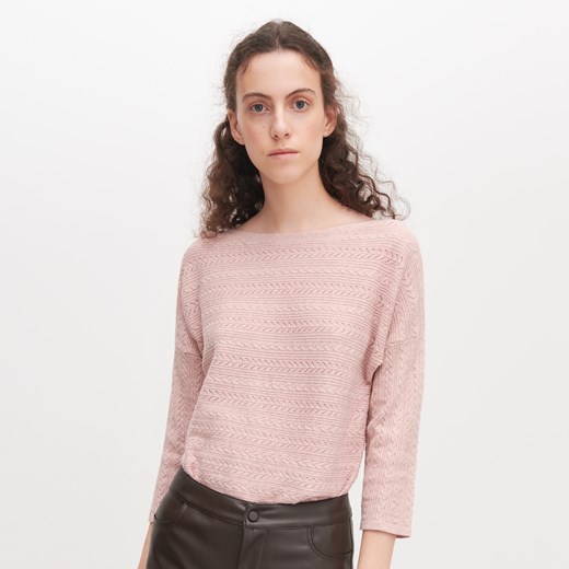 Reserved - Sweter z ażurowym wzorem - Różowy Reserved S Reserved