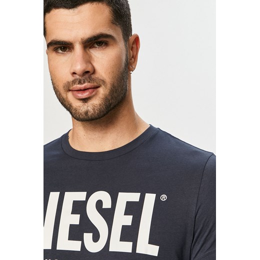 T-shirt męski Diesel z napisami z krótkim rękawem 