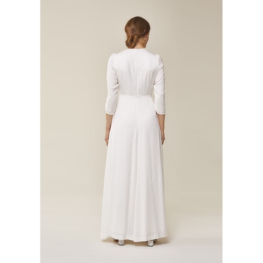 Ivy & Oak sukienka biała maxi z długim rękawem elegancka 