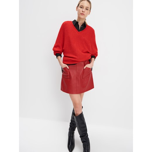Mohito - Dzianinowy sweter oversize - Czerwony Mohito L Mohito