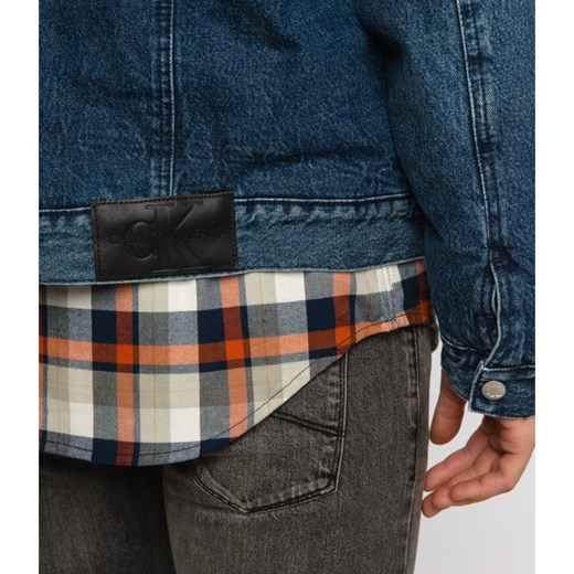 Kurtka męska granatowa Calvin Klein na wiosnę jeansowa 