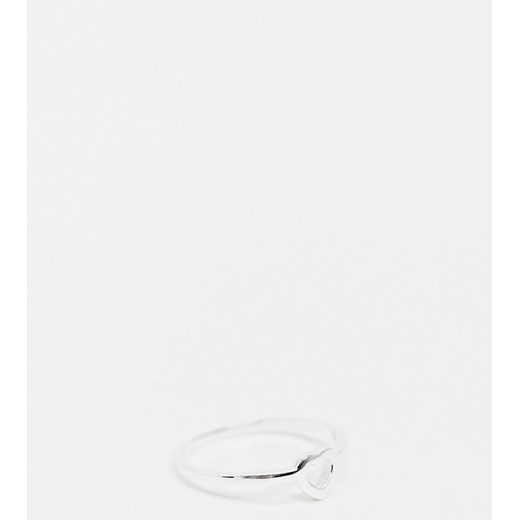 ASOS DESIGN Curve – pierścionek ze srebra wysokiej próby z otwartym wzorem w kształcie serca-Srebrny M Asos Poland