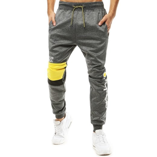 Spodnie męskie dresowe joggery ciemnoszare UX2703 Dstreet XL DSTREET promocyjna cena