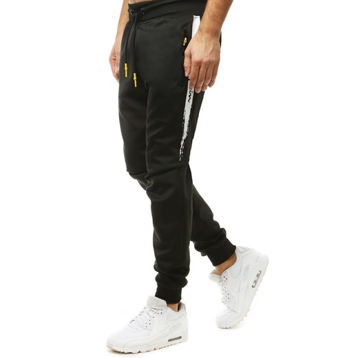 Spodnie męskie dresowe joggery czarne UX2705 Dstreet L okazyjna cena DSTREET
