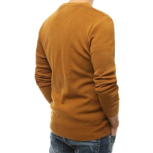 Sweter męski w serek kamelowy WX1545 Dstreet XL okazja DSTREET