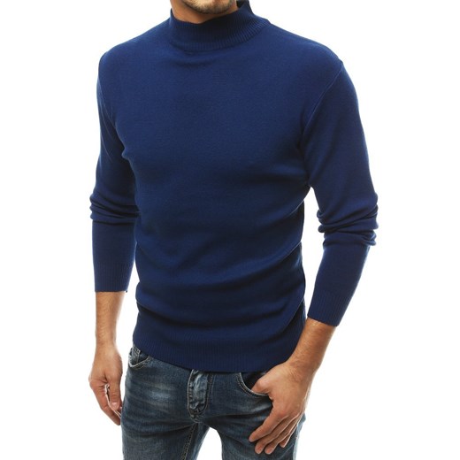 Sweter męski półgolf niebieski WX1461 Dstreet XXL okazyjna cena DSTREET