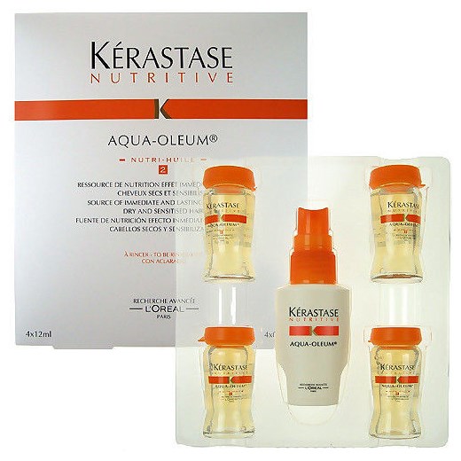 Kerastase Nutritive Aqua Oleum Nutri Huile2 4x12ml 48ml W Odżywka do włosów Do włosów suchych i wrażliwych perfumy-perfumeria-pl bezowy krem nawilżający