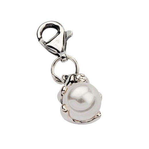 Srebrny Charms z perełką miś 1150 Perła Polcarat Design  Polcarat Design