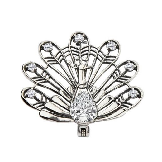 Broszka srebrna z cyrkoniami PAW B 135 Polcarat Design Polcarat Design