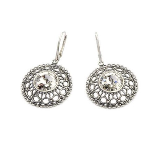Kolczyki srebrne oksydowane Swarovski K 1719 Polcarat Design Polcarat Design