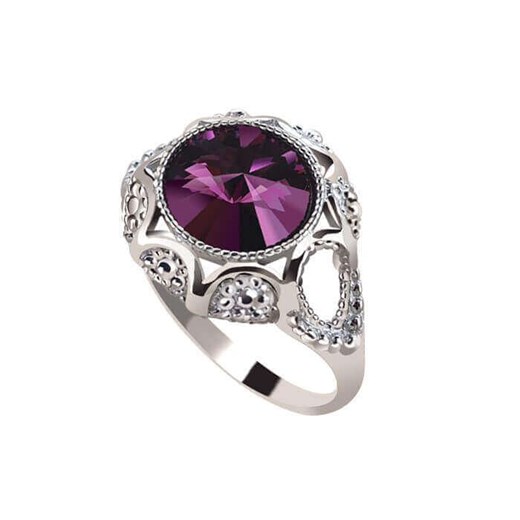 Rodowany pierścionek z kryształem Swarovski PK 1894 Polcarat Design 18 / 18,33 mm Polcarat Design