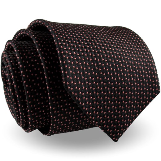 Krawat Męski Elegancki Modny Klasyczny szeroki czarny we wzorki matowy G432 Charles Martel okazyjna cena ŚWIAT KOSZUL