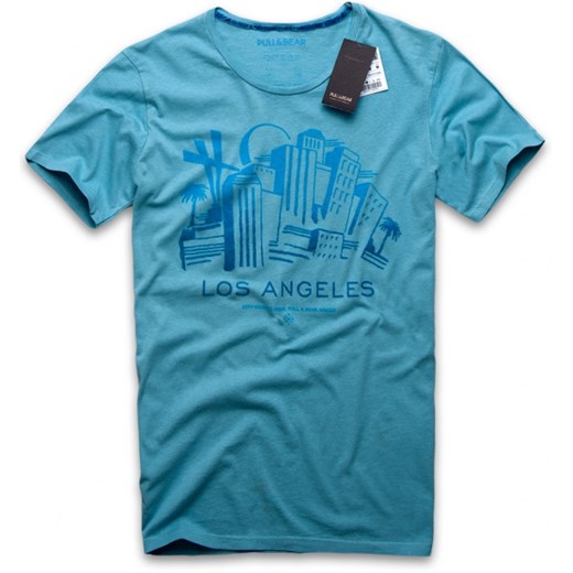 T-shirt PULL&amp;BEAR 03/2014 jestemklasykiem niebieski bawełniane