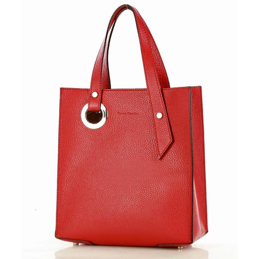 MARCO MAZZINI Designerska torebka skórzana shopper czerwona Mazzini uniwersalny Verostilo