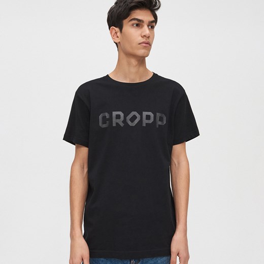 Cropp - Koszulka z napisem Cropp - Czarny Cropp XXL Cropp