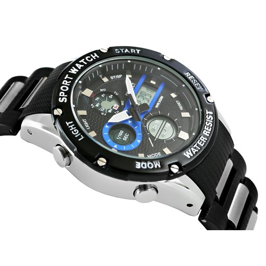 zegarek męski perfect a8031-2 dual time fluorescencja Moda Dla Ciebie