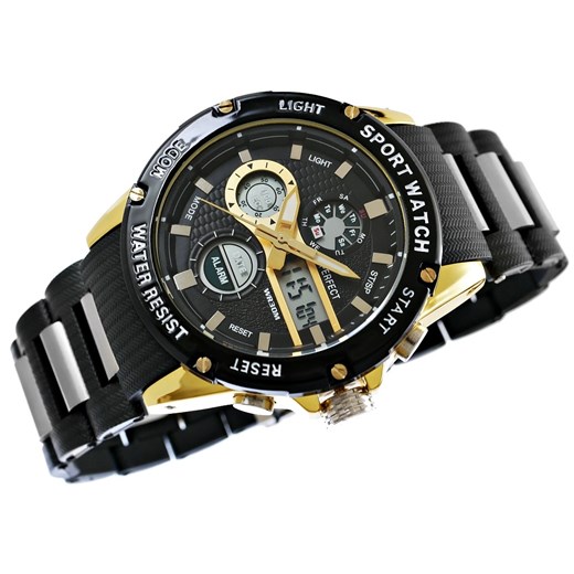 zegarek męski perfect a8031-3 dual time fluorescencja Moda Dla Ciebie