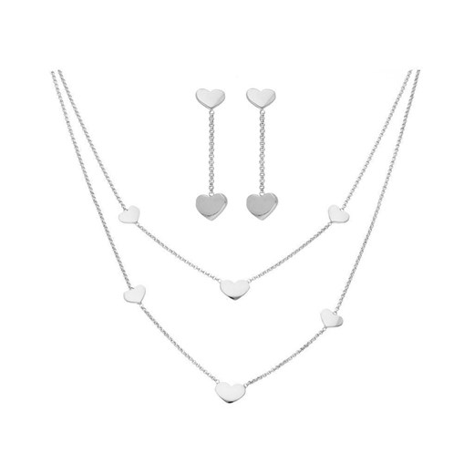 srebrny komplet biżuterii - kolczyki i naszyjnik Irbis.style Uniwersalny irbis.style