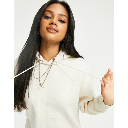 Calvin Klein Jeans – Bluza z kapturem z logo w kolorze ecru-Kremowy XS Asos Poland