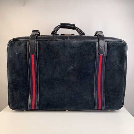 Suede Large Suitcase Travel Bag Stripes ONESIZE showroom.pl