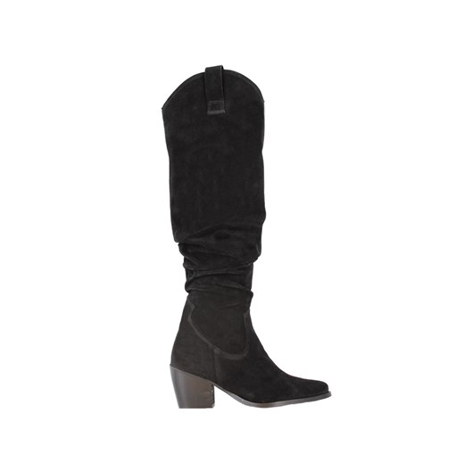 Ella square 4-d black high waxed suede slobby boot Tango 42 showroom.pl