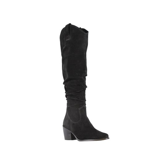 Ella square 4-d black high waxed suede slobby boot Tango 37 showroom.pl
