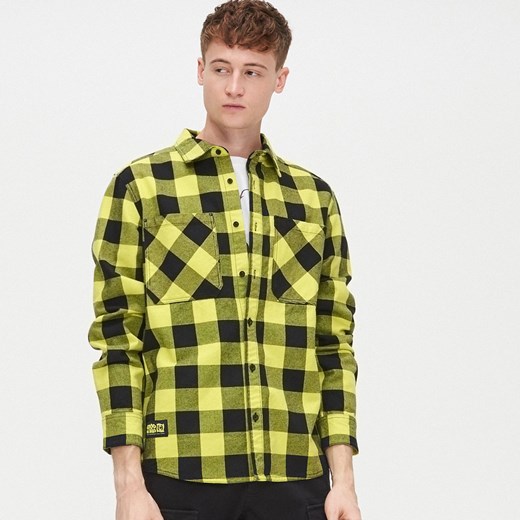 Cropp - Koszula w kratę oversize - Żółty Cropp S wyprzedaż Cropp