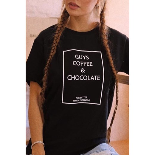 T-shirt damski ELFRIEDA BLACK L okazja Ivet Shop