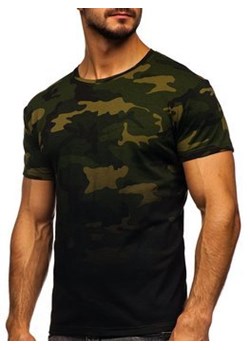 Khaki t-shirt męski z nadrukiem moro Denley S808 ze sklepu Denley w kategorii T-shirty męskie - zdjęcie 100069896
