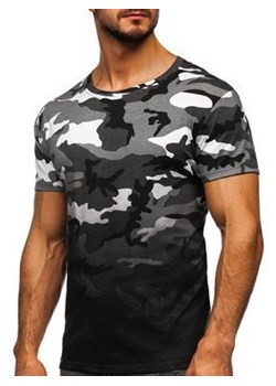 Szary t-shirt męski z nadrukiem moro Denley S808 ze sklepu Denley w kategorii T-shirty męskie - zdjęcie 100069907