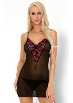 Komplet bielizny koszulka i stringi Loritan LC 99185, Kolor czarno-różowy, Rozmiar L/XL, LivCo Corsetti Fashion ze sklepu Intymna w kategorii Komplety bielizny damskiej - zdjęcie 100283936