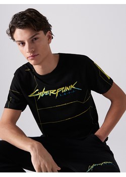 Cropp - Koszulka z nadrukiem Cyberpunk 2077 - czarny ze sklepu Cropp w kategorii T-shirty męskie - zdjęcie 100339088