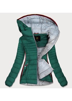 Pikowana kurtka damska z wstawkami zielona (7242) ze sklepu goodlookin.pl w kategorii Kurtki damskie - zdjęcie 100959215