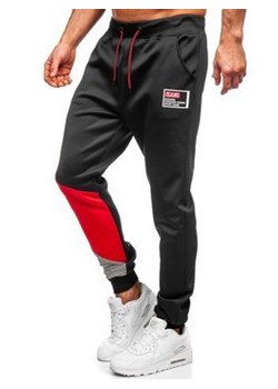 Czarne joggery dresowe spodnie męskie Denley K20003 ze sklepu Denley w kategorii Spodnie męskie - zdjęcie 101539958