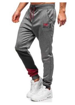 Grafitowe joggery dresowe spodnie męskie Denley K20003 ze sklepu Denley w kategorii Spodnie męskie - zdjęcie 101539959