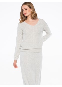 Szary sweter z domieszką kaszmiru Potis & Verso Elara ze sklepu Eye For Fashion w kategorii Swetry damskie - zdjęcie 102400076