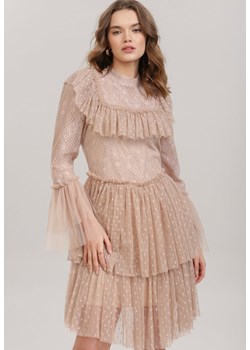 Beżowa Sukienka Lamekea ze sklepu Renee odzież w kategorii Sukienki - zdjęcie 102456395