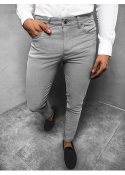 Spodnie męskie chino materiałowe jasno-szare OZONEE DJ/5612 ze sklepu ozonee.pl w kategorii Spodnie męskie - zdjęcie 102459918