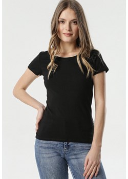 Czarny T-shirt Gathanthei ze sklepu Born2be Odzież w kategorii Bluzki damskie - zdjęcie 102515606
