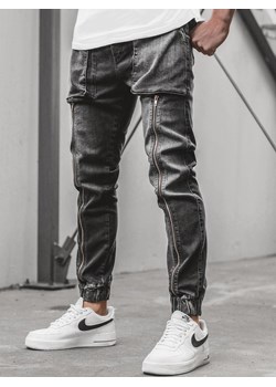 Spodnie jeansowe męskie grafitowe OZONEE O/B5606 ze sklepu ozonee.pl w kategorii Jeansy męskie - zdjęcie 103010937