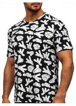 Czarny T-shirt męski z nadrukiem Denley 14912 ze sklepu Denley w kategorii T-shirty męskie - zdjęcie 103245915