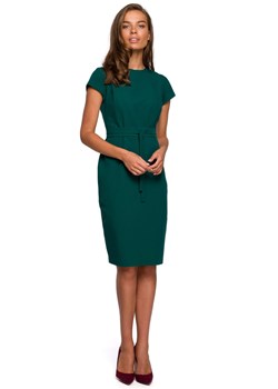 S239 Sukienka ołówkowa z przeszyciami - zielona ze sklepu Świat Bielizny w kategorii Sukienki - zdjęcie 103875109