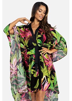 Satynowy szlafrok kimono w liście F179/801 ze sklepu Feba w kategorii Odzież plażowa - zdjęcie 103985259