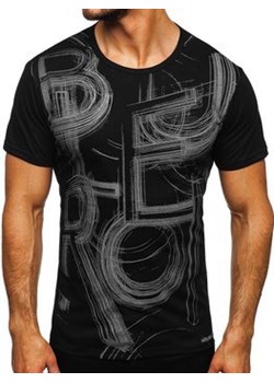 Czarny T-shirt męski z nadrukiem Bolf KS2525T ze sklepu Denley w kategorii T-shirty męskie - zdjęcie 104097349